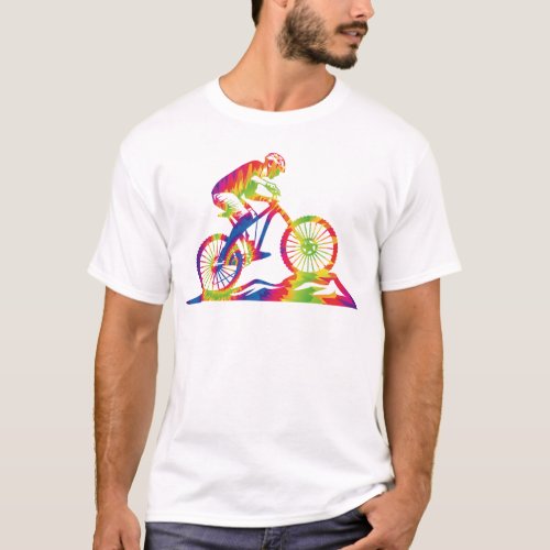 Mountain Bike Mtb Mountain Bike Tie Dye Tie Dye T_Shirt