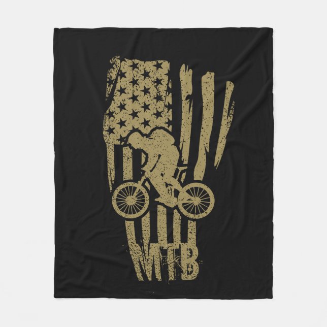 Mountain bike mtb rider fleece blanket (Front)