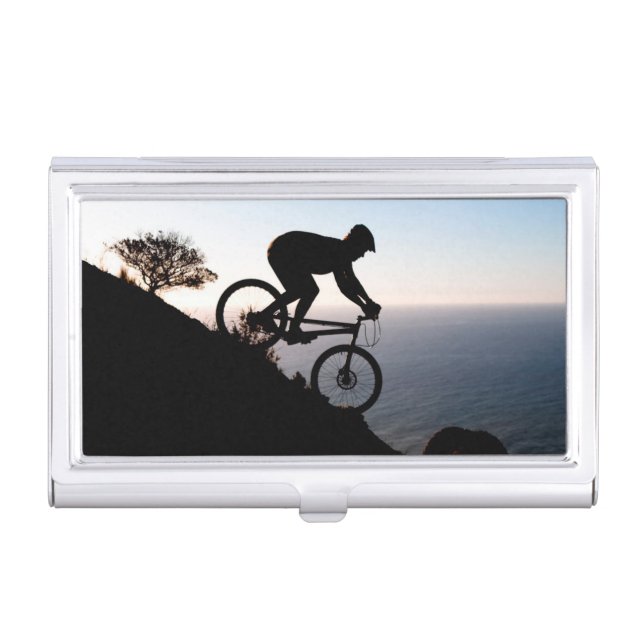 Mountain Bike Rider. Lions Head, Cape Town Business Card Case (Front)