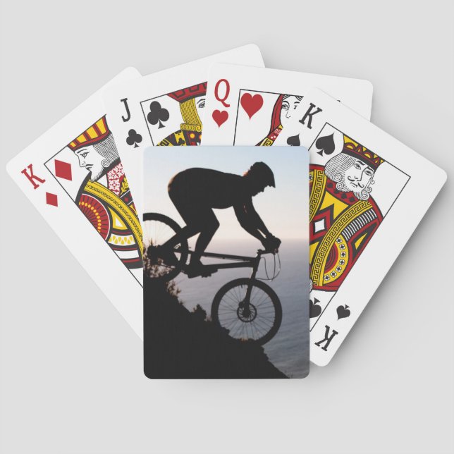 Mountain Bike Rider. Lions Head, Cape Town Poker Cards (Back)