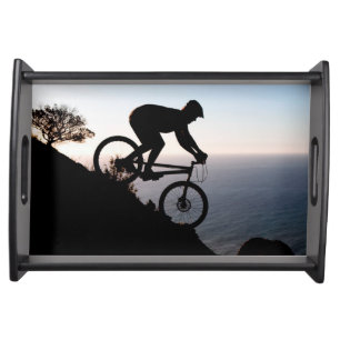 Mountain Bike Rider. Lions Head, Cape Town Serving Tray