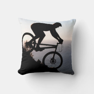 Mountain Bike Rider. Lions Head, Cape Town Throw Pillow