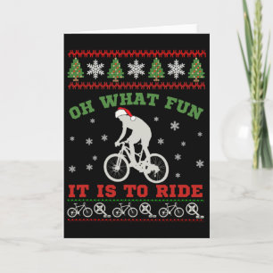 Mountain Bike Rider, Oh What Fun Christmas Ugly Sw Card