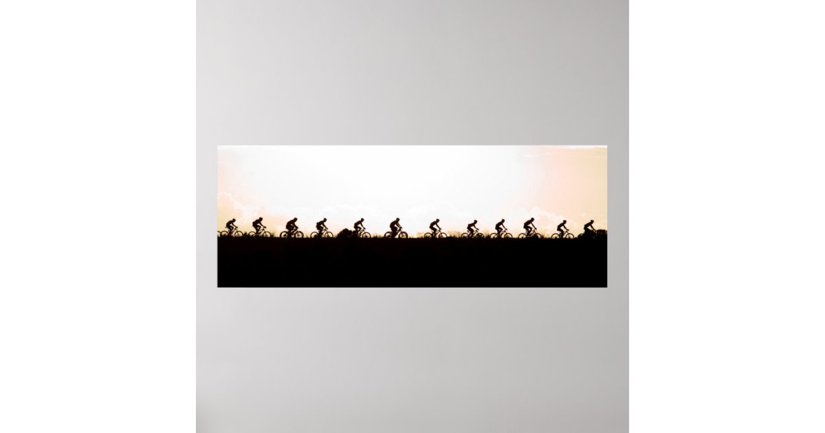 Mountain Bike Riders Make Their Way Over The Dam Poster | Zazzle