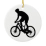 Mountain bike silhouette - Choose background color Ceramic Ornament