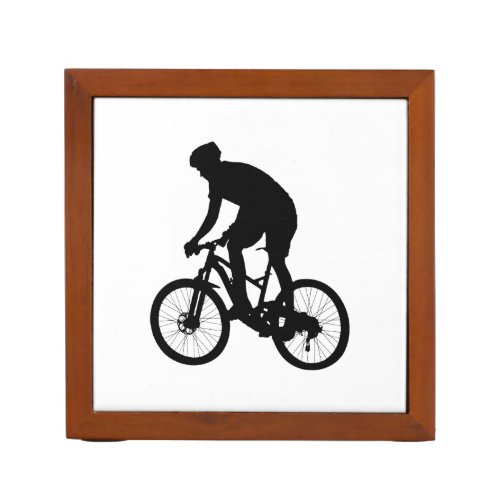 Mountain bike silhouette _ Choose background color Desk Organizer