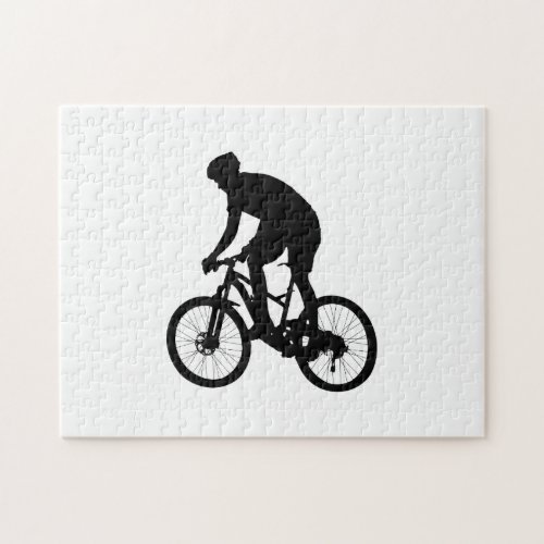 Mountain bike silhouette _ Choose background color Jigsaw Puzzle