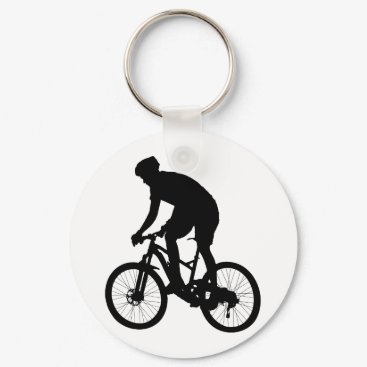 Mountain bike silhouette - Choose background color Keychain
