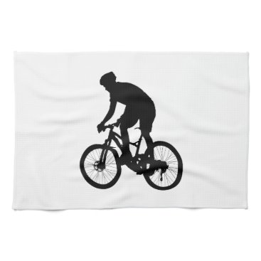 Mountain bike silhouette - Choose background color Kitchen Towel