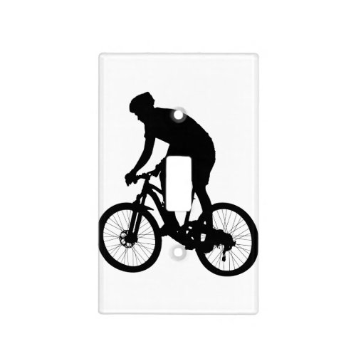 Mountain bike silhouette _ Choose background color Light Switch Cover