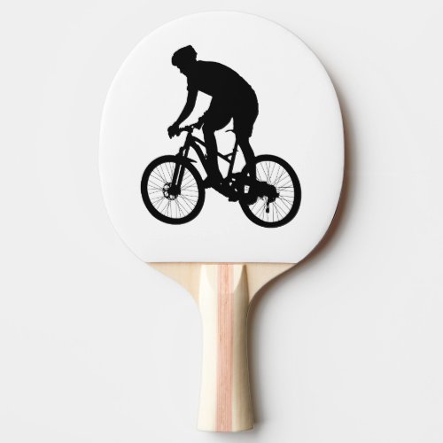 Mountain bike silhouette _ Choose background color Ping Pong Paddle