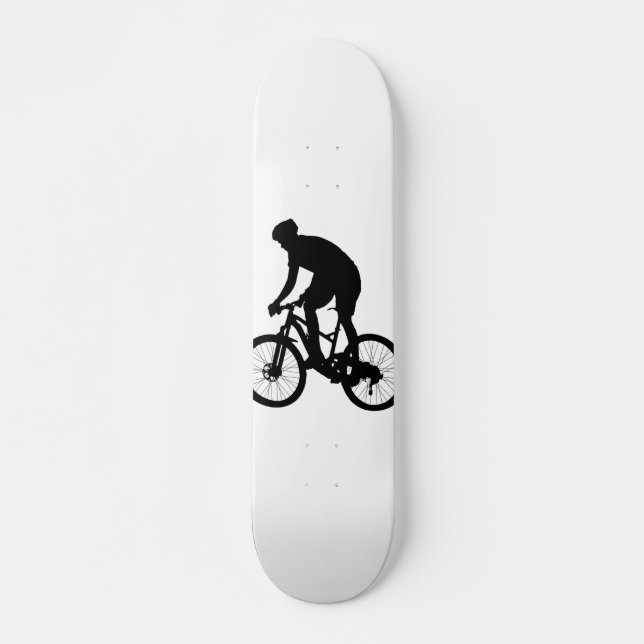 Mountain bike silhouette - Choose background color Skateboard (Front)