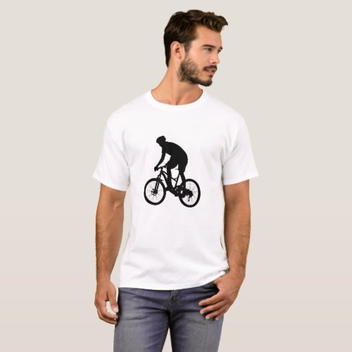 Mountain bike silhouette _ Choose background color T_Shirt