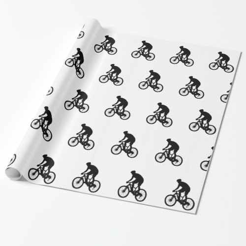 Mountain bike silhouette _ Choose background color Wrapping Paper