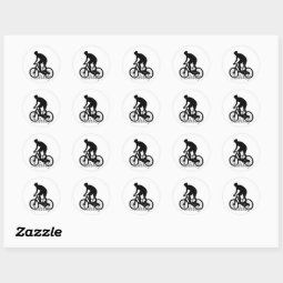 Mountain bike silhouette classic round sticker | Zazzle