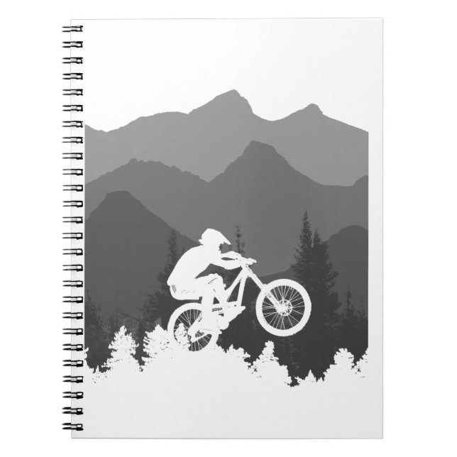 Mountain bike silhouette for the MTB fanatic Notebook (Front)