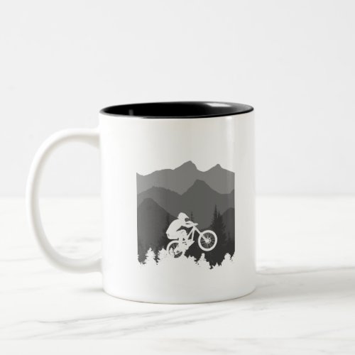 Mountain bike silhouette for the MTB fanatic Two_Tone Coffee Mug