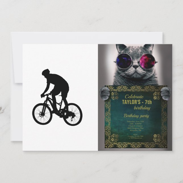 Mountain bike silhouette invitation (Front)