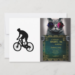 Mountain bike silhouette invitation