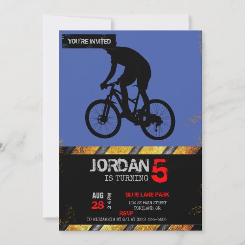 Mountain bike silhouette invitation