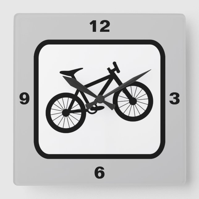 Mountain Bike Sports Theme Square Wall Clock (Front)