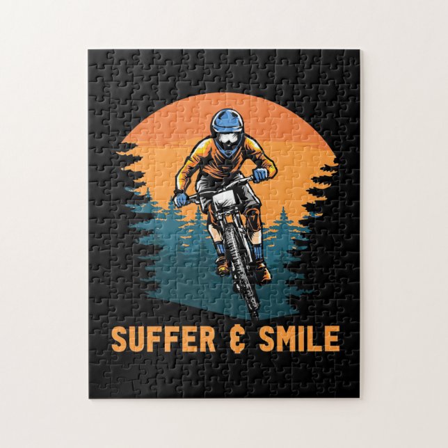 Mountain Bike Suffer And Smile Jigsaw Puzzle (Vertical)