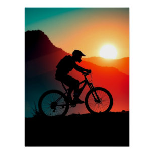 Mountain Bike Sunset – Challenge & Adventure Poster