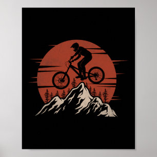 Mountain Bike Sunset Jump Trail Rider Extreme Biki Poster