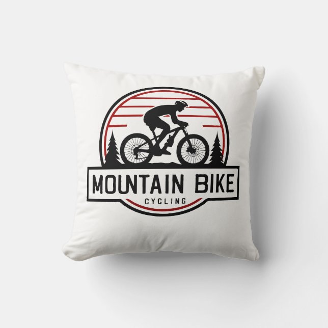 Mountain Bike Throw Pillow (Front)