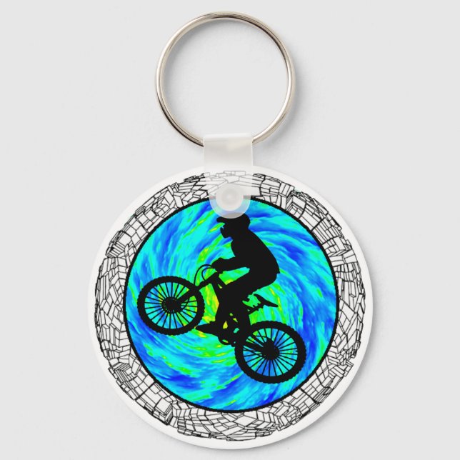 MOUNTAIN BIKE TRACKED KEYCHAIN (Front)