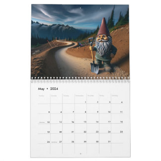 Mountain Bike Trail Gnome Calendar