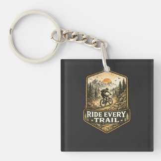 Mountain Bike Trail Rider Vintage Adventure T-Shir Keychain