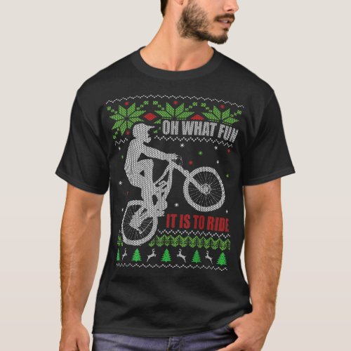 Mountain Bike Ugly Christmas Mountain Biking T_Shirt