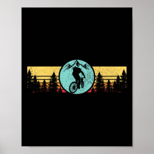 Mountain Bike Vintage Retro Mtb Biking Cycling Nat Poster