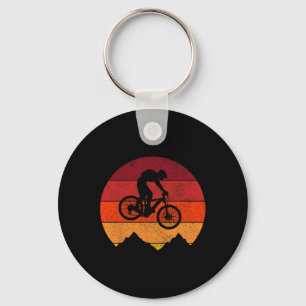 Mountain Bike Vintage Retro Mtb Downhill Biking Bi Keychain