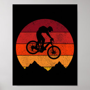 Mountain Bike Vintage Retro Mtb Downhill Biking Bi Poster