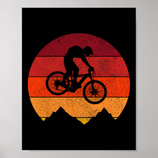 Mountain Bike Vintage Retro Mtb Downhill Biking Bi Poster