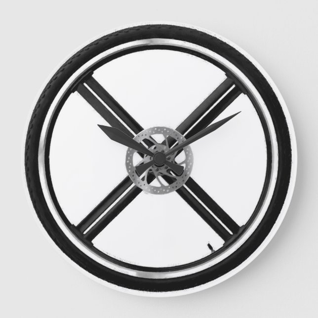 Mountain Bike Wheel Large Clock (Front)
