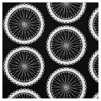 Mountain Bike Wheel - White on Dark Fabric