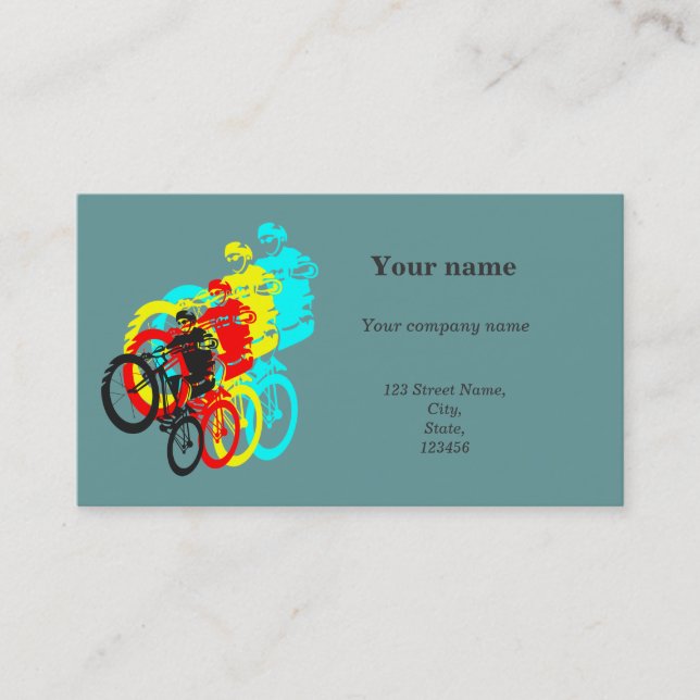 Mountain bike wheelie business card (Front)
