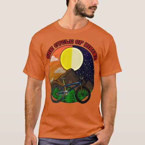 Mountain bike with Trees in Mountains at Day and N T_Shirt