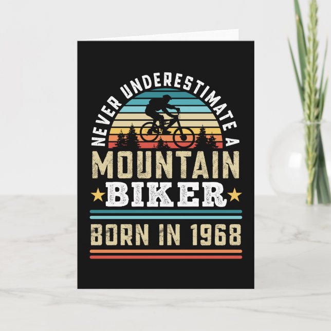 Mountain Biker born 1968 60th Birthday Gift MTB Card (Front)