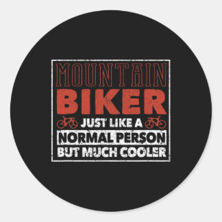 Mountain Biker Definition Funny Cycling Mtb Downhi Classic Round Sticker