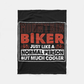 Mountain Biker Definition Funny Cycling Mtb Downhi Fleece Blanket