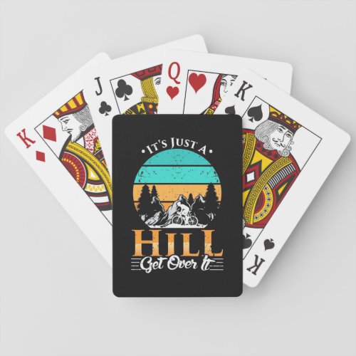 Mountain Biker Get Over Hill Playing Cards