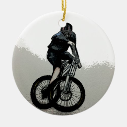 Mountain Biker MTB BMX CYCLIST Ceramic Ornament