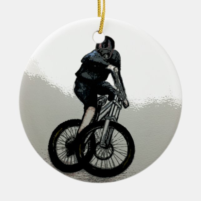 Mountain Biker MTB BMX CYCLIST Ceramic Ornament (Front)