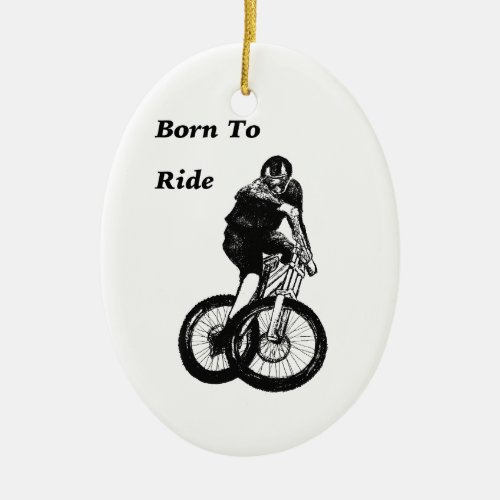 Mountain Biker MTB BMX CYCLIST Cyclo cross Ceramic Ornament