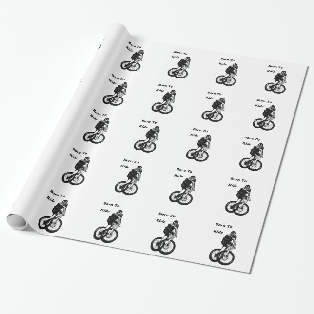 Mountain Biker MTB BMX CYCLIST Cyclo cross Wrapping Paper (Unrolled)