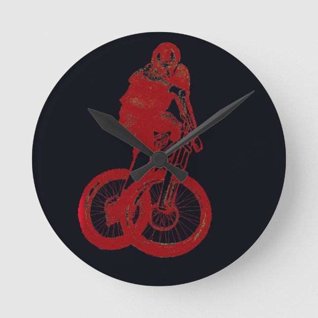 Mountain Biker MTB BMX CYCLIST Round Clock (Front)